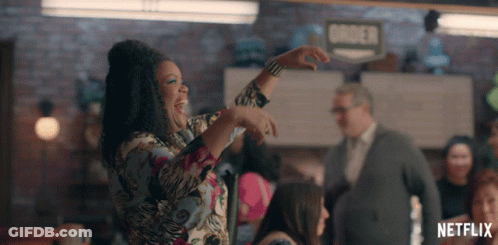 Woman Dancing In Front Of Order Sign GIF