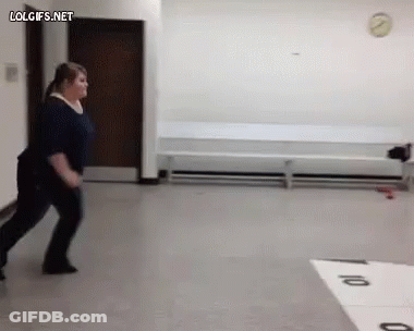 Woman Dancing In Hallway GIF
