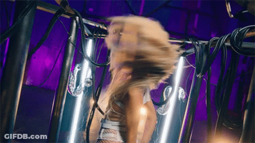 Woman Dancing In Lighted Room GIF