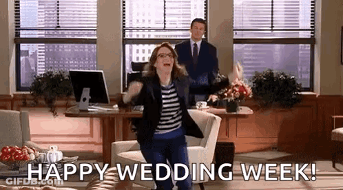 Woman Dancing In Living Room Man Says Happy Wedding Week GIF