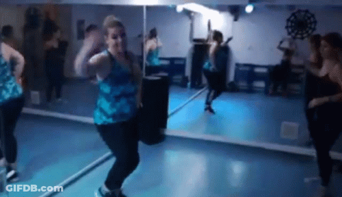 Woman Dancing In Mirror GIF