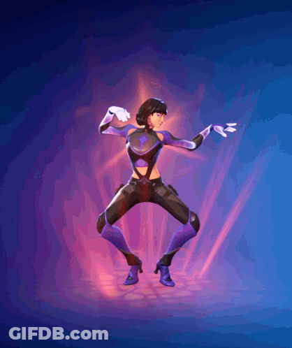 Woman Dancing In Purple And Black GIF