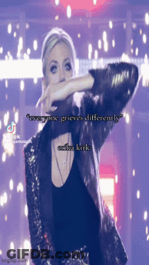 Woman Dancing In Sequined Jacket Everyone Grieves Differently GIF