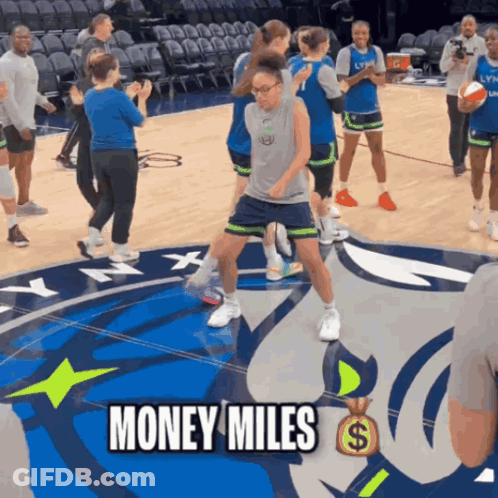 Woman Dancing On Basketball Court Money Miles GIF