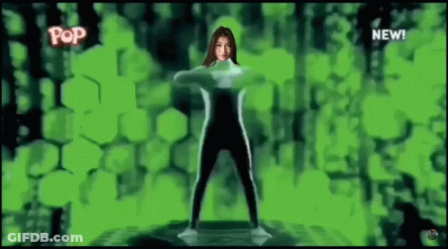 Woman Dancing On Green Pop Background GIF