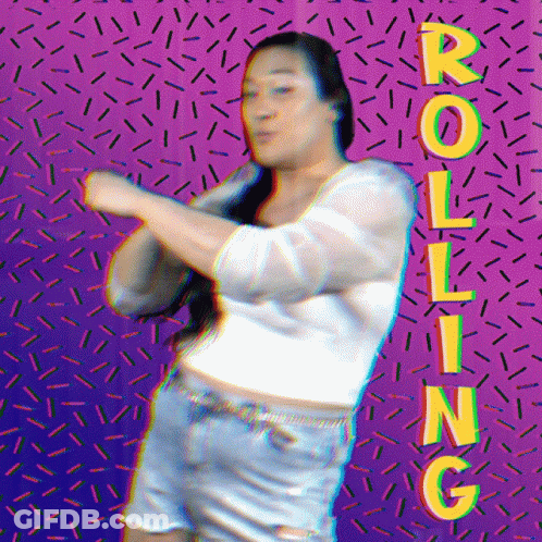Woman Dancing On Purple Background Rolling GIF