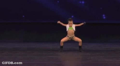 Woman Dancing On Stage Saying Dancing With YT GIF