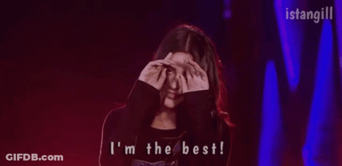 Woman Dancing On Stage Saying I'm The Best GIF