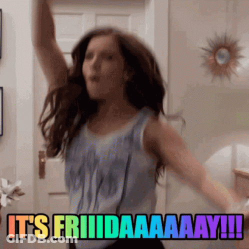 Woman Dancing With Friday Text GIF