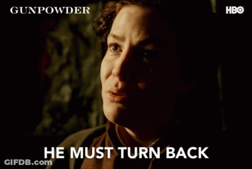Woman Dark Room Saying He Must Turn Back GIF
