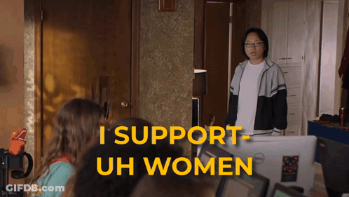 Woman Dell Computer Says I Support Uh Women GIF