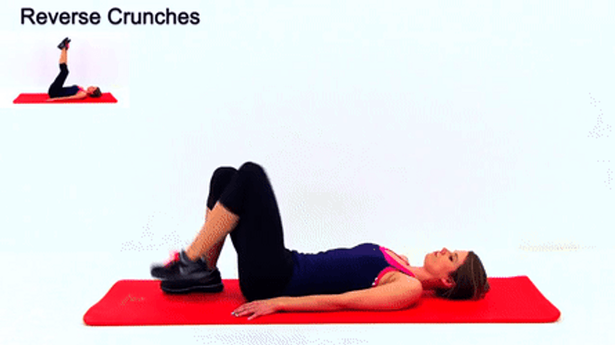 Woman Doing Leg Raise Crunches GIF