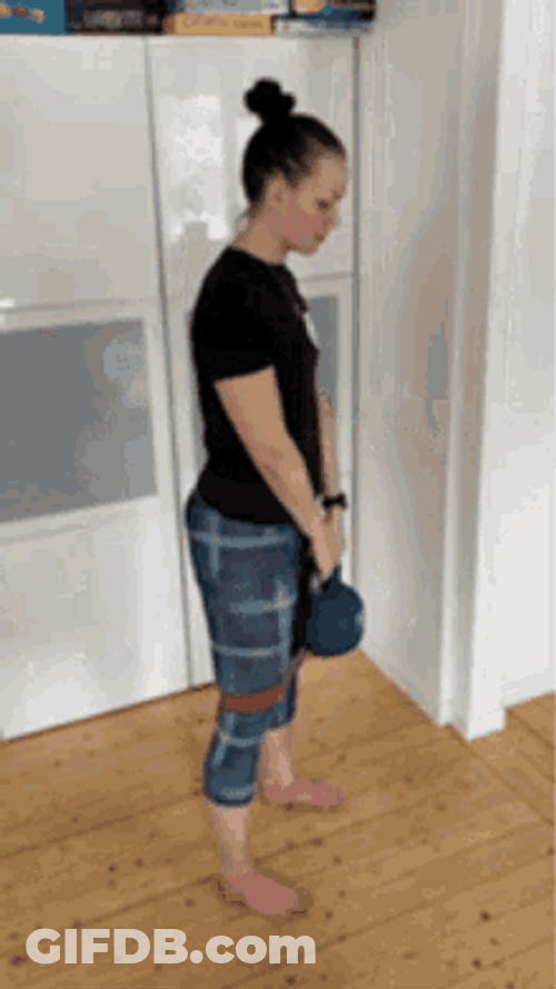 Woman Doing Lightweight Deadlift Workout GIF