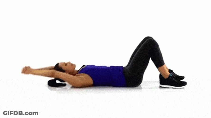 Woman Doing Long Arm Crunches GIF