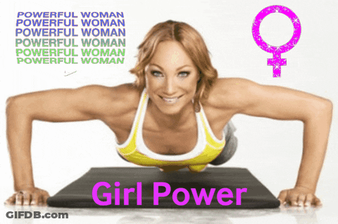 Woman Doing Push Ups Girl Power GIF