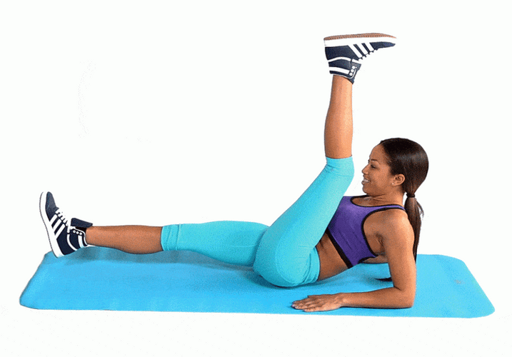 Woman Doing Tone Abs Crunches Exercise GIF