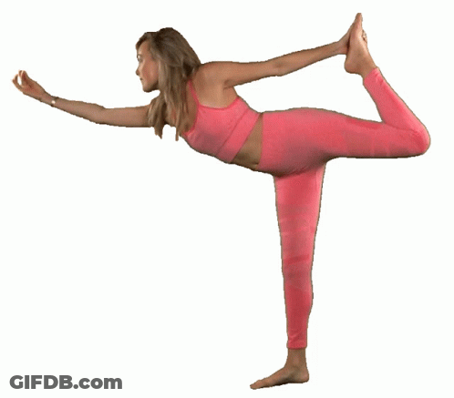 Woman Doing Yoga One Leg Up GIF