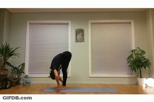 Woman Doing Yoga Pose On Mat GIF