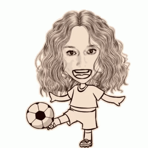 Woman Doodle Doing Kickball GIF