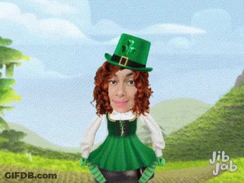 Woman Dressed As Leprechaun Jib Jab GIF
