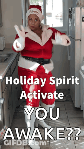 Woman Dressed As Santa Claus GIF