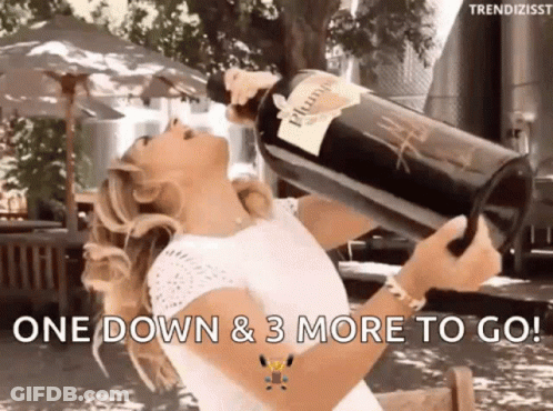 Woman Drinking Bottle Of Plume Wine GIF