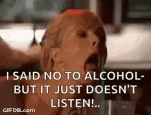 Woman Drinking Bottle Saying No To Alcohol GIF