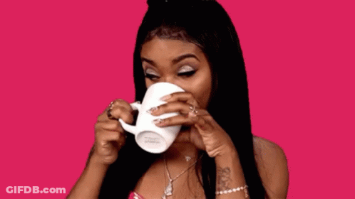 Woman Drinking Coffee From White Mug GIF