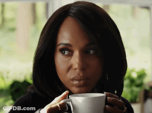 Woman Drinking Coffee With Spoon GIF