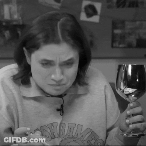 Woman Drinking From Large Wine Glass GIF