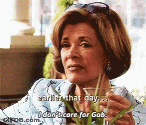 Woman Drinking Martini Saying Earlier That Day I Don't Care For Gob GIF