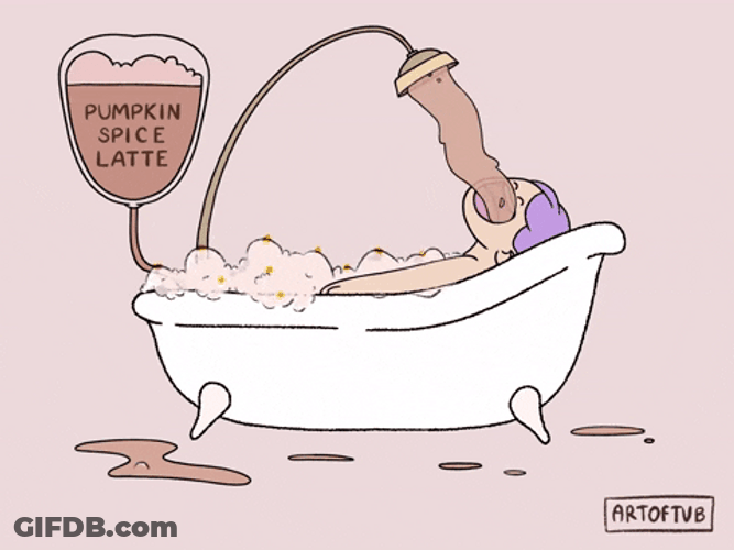 Woman Drinking Psl While In Bathtub GIF