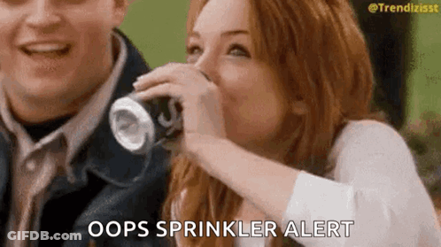 Woman Drinking Soda And Laughing Man Looking On GIF