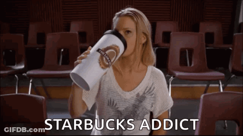 Woman Drinking Starbucks Cup GIF