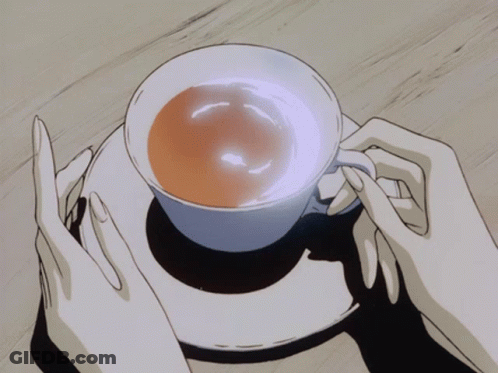 Woman Drinking Tea With Tea Bag GIF