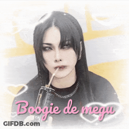 Woman Drinking Through Straw Boogie De Megu GIF