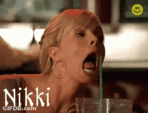Woman Drinking Through Straw Nikki GIF