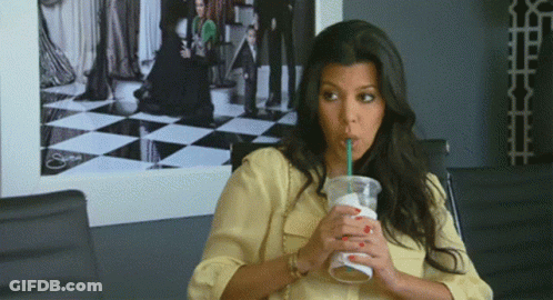 Woman Drinking Through Straw GIF