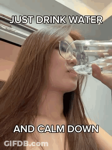 Woman Drinking Water From Glass GIF