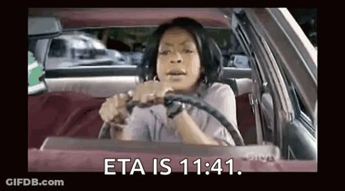 Woman Driving Car Eta Is 11:41 GIF