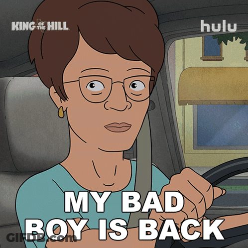 Woman Driving Car My Bad Boy Is Back GIF