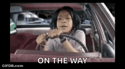 Woman Driving Car On The Way GIF