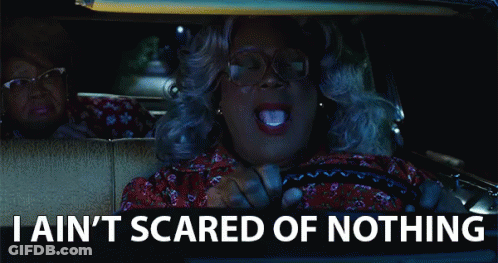 Woman Driving Car Saying I Ain't Scared Of Nothing GIF