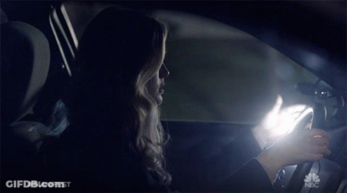 Woman Driving Car With NBC GIF