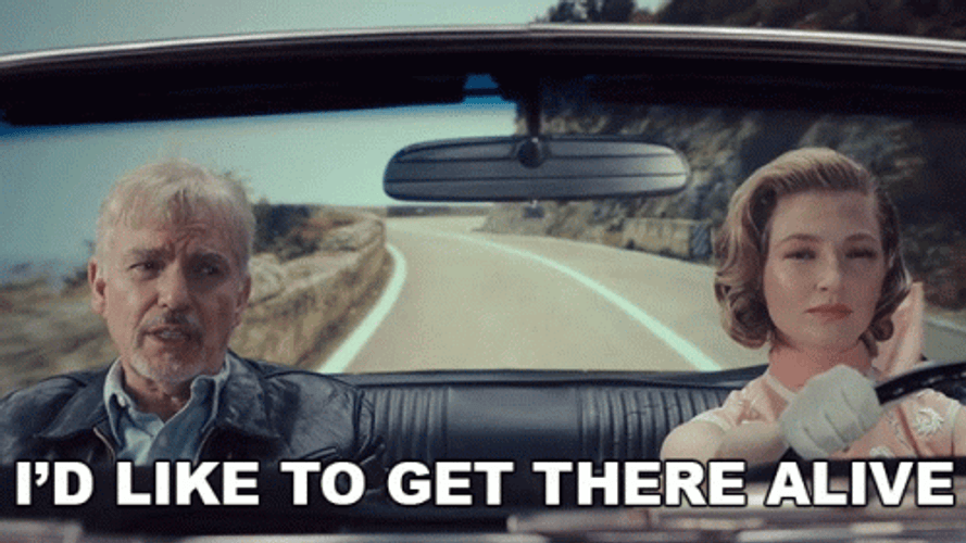 Woman Driving Fast I'd Like To Get There Alive GIF