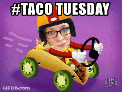Woman Driving Taco #Taco Tuesday GIF