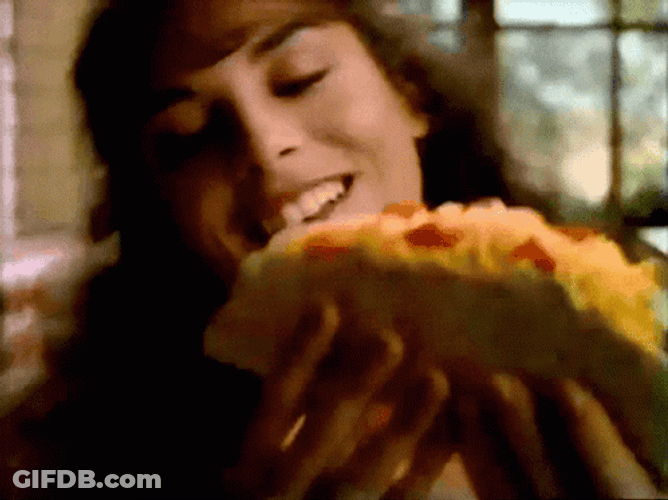Woman Eating Big Taco GIF
