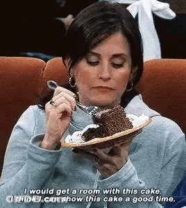 Woman Eating Chocolate Cake GIF