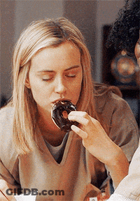 Woman Eating Donut With Another Woman GIF