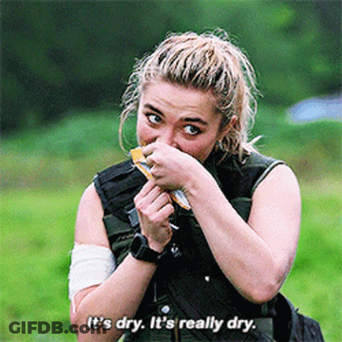 Woman Eating Dry Food GIF